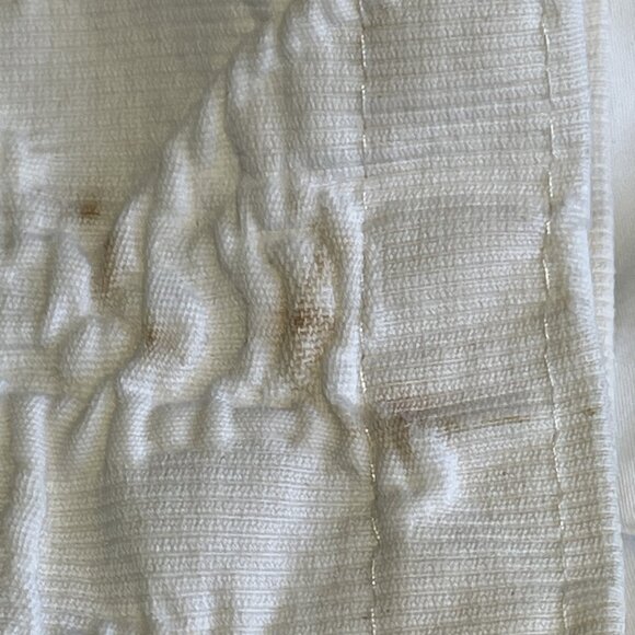 Vintage Quilted Bed Cover Coverlet Full/Queen Ivory Scalloped Edge Cottagecore - Picture 11 of 11